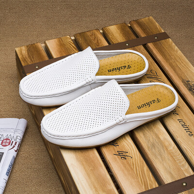 

Spring&summer Baotou half slippers one foot lazy sandals leather casual mens shoes peas shoes