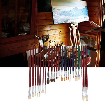 

Greensen 25pcsset Bristle Nylon Hair Horse Hair Painting Brushes for Acrylic Watercolor Painting
