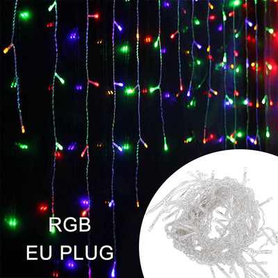 

4M 96 LEDs Fairy String Lights Curtain Drop Light IndoorOutdoor Christmas Garden Stage Decorative Light