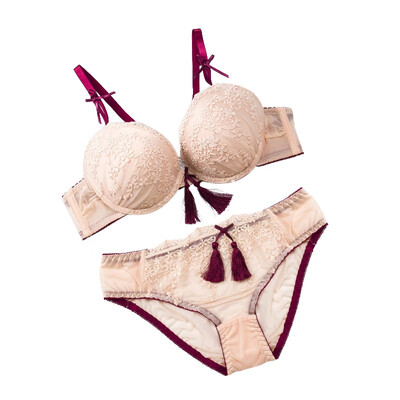 

Fashion sexy adjustable bra thin thick pendant thick Lace embroidery womens underwear bra set