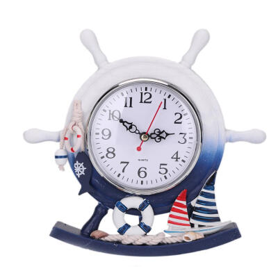 

Mediterranean Style Helmsman Desk Table Clock Wooden Crafts Home Decoration