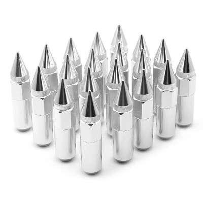 

20PCs 90mm Silvery Car Wheel Lug Nut Set With Spike Car Styling For Wheels Rims M12X15