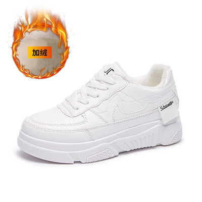 

Small White Shoes Womens Hundreds of Korean Spring Harbour Sports Board Shoes Womens Winter Thick-soled White Shoes