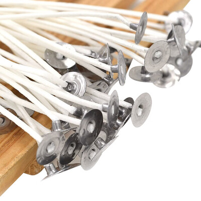 

Gobestart 100x Candle Wicks Cotton Core Pre Waxed With Sustainers Candle Making