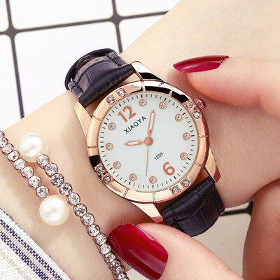 

Watch female Korean version of simple fashion waterproof high school student belt luminous rhinestone cute fashion watch quartz wa
