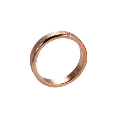 

Top Quality 4mm Wide Frosted Woman Ring Titanium Steel Rings Rose Gold Color Luxury Jewelry for Men&Women