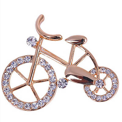 

Women Girls Mini Bike Brooch Pin Female Banquet Prom Wedding Buckle Bicycle Crystal Brooch