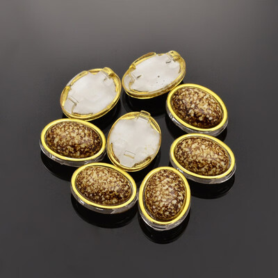 

Sew on Taiwan Acrylic Garment Accessories OvalDarkGoldenrodGolden205x16x9mm Hole 1mm