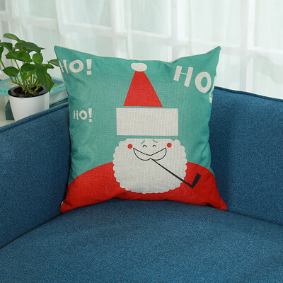 

Tailored Merry Christmas Print Pillowcase Linen Cotton Sofa Cushion Cover Home Decor