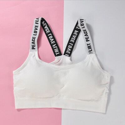 

2018 Women Girls Sports bra Yoga Vest Sweat Vest Wire Free Bra