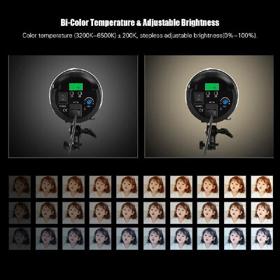 

NiceFoto LED-2000A II Photography LED Video Light Lamp Fill-in Light CRI 95 3200-6500K Stepless Adjustable Brightness with LCD Di