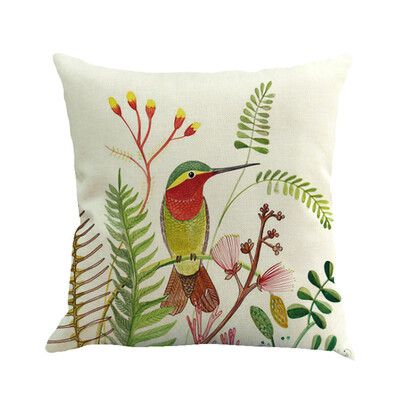 

Siaonvr Branches Bird Linen Cushion Cover Throw Pillow Case Sofa Home Decor