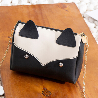 

Tailored Fashion Girls Leather kitten Cute Wild Shoulder Bag Messenger Small Square Bag