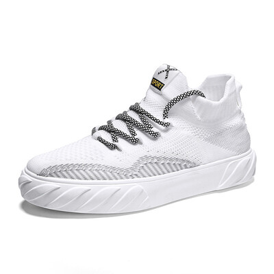 

Personality fashion Flying woven medium high shoes shoes tide shoes socks shoes mens shoes sports shoes breathable
