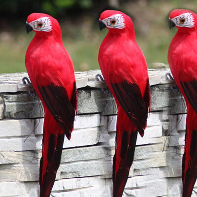 

Greensen Simulation Feather Parrot Macaw Garden Home Decoration Fake Bird