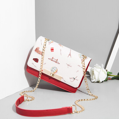 

Ins super-hot lady fashionable one-shoulder inclined bag chic chain small square bag