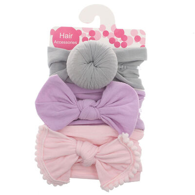 

New Girl Kid Baby Bow Hairband Headband Stretch Turban Knot Head Wrap Gift 3pcs