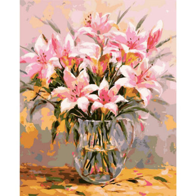 

Home Office Flowers Painting DIY Painting By Numbers Kits Acrylic Paint On Canvas Handpainted Oil Painting For Wall Artwork