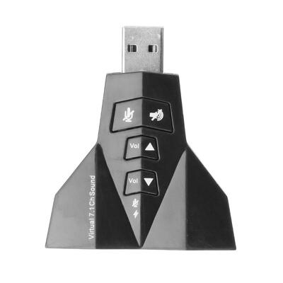 

Dual Microphone Headset 3D Audio Card Sound Card Virtual 71 CH Converter