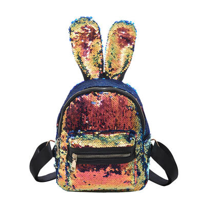 

Sequins Backpack Rabbit Ears Shoulder Bag Women Girls Travel Bags Rucksack