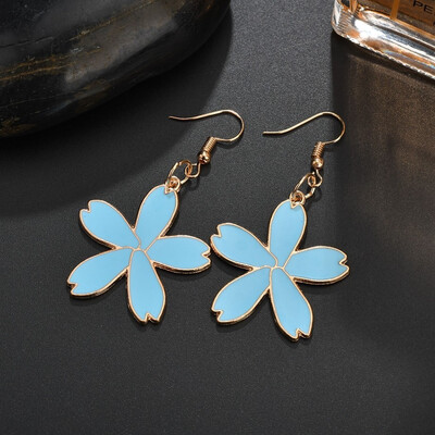 

Five Petal Flower Earrings Necklace Set Female Personality Fashion Drop Oil Sweet Multi-color Flower Earrings Jewelry Ladies