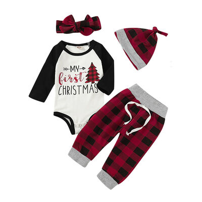 

My 1st Christmas Clothes Infant Baby Girl Boy Kids Romper TopPants Outfits