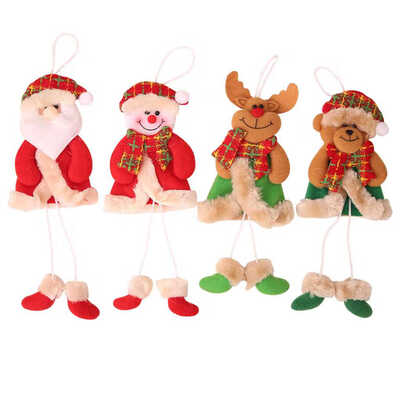 

Long Leg Christmas Tree Doll Xmas Small Santa Snowman Reindeer Bear Toy Hang Decoration Show Window Photograph Holiday Gift
