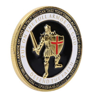 

Greensen 403mm Ancient Soldier Pattern Metal with Gold Plated Armor Challenge Coin Collection