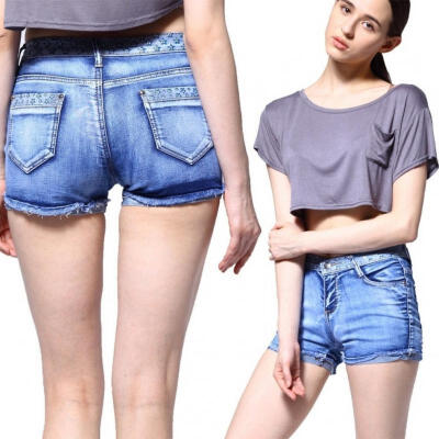 

Sexy Women&ampampampacutes Vintage Jeans Shorts Hot Pants Blue Denim High Waist Fashion Shorts