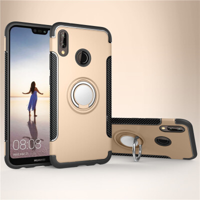 

Back Cover For Huawei P20 Lite Case Car Holder Stand Hard PC Silicon Ring Suction Bracket Celulars Fecoprior