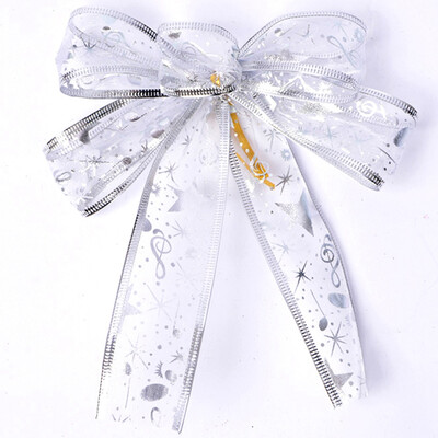 

Colorful Bow Decorative Christmas Tree Xmas Hanging Ornament Red Gold Silver Bowknot Party Decor Christmas Decoration