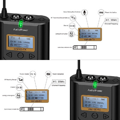 

COMICA CVM-WM100 Professional 48 Channels UHF Omni-directional Wireless Lavalier Microphone 100m Working Distance for Nikon Sony C