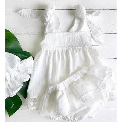 

2PCS Kids Girls Outfits Summer Sleeveless T-shirt TopsShorts Clothes Set 1-6Y
