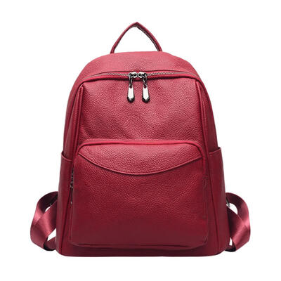 

Vintage PU Leather Girls Backpacks Women Solid Travel Shoulder School Bags
