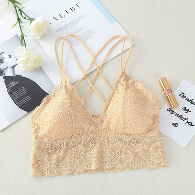 

Women Thin Lace Decoration Sexy Fashion Casual Gathered Wrap Chest Tube Top Ladies Bra Vest Underwear