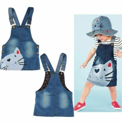 

US Toddler Kids Baby Girl Denim Jeans Overalls Dress Braces Skirt Summer Clothes