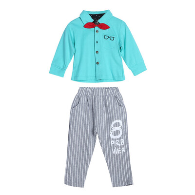 

Baby Kids Toddlers Long Sleeve Bowknot Shirt Tops Striped Pants Outfit Set