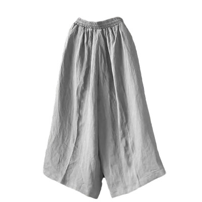 

Womens Pants Baggy Elastic Waist Wide Leg Solid Color Casual Beach Trousers
