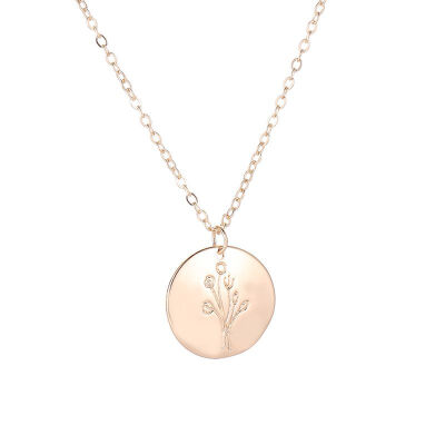 

Alloy Plating Tree Pendants Necklaces Women Simple Jewelry harajuku Clavicle Delicate Cute Minimalist Chain Necklace New