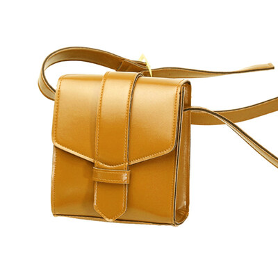

Women Solid Color Wide Strap Faux Leather Small Square Crossbody Shoulder Bag