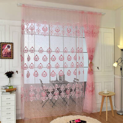 

Floral Tulle Voile Door Window Curtain Drape Panel Sheer Scarf Valances Decor