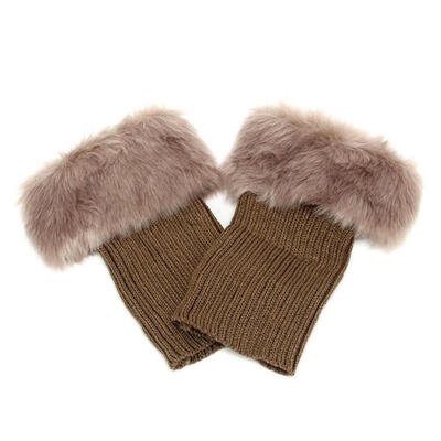 

Winter Women Warm Faux Fur Crochet Knit Leg Warmers Boot Socks Toppers Cuffs