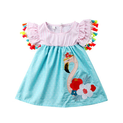 

Summer Toddler Baby Kids Girls Flamingo Casual Dress Sundress Clothes Age 1-6T