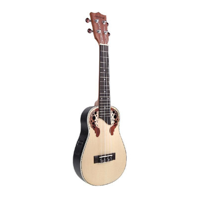 

Andoer 23 Compact Ukelele Ukulele Hawaiian Spruce Rosewood Fretboard Bridge Aquila Concert Stringed Instrument with Built-in EQ