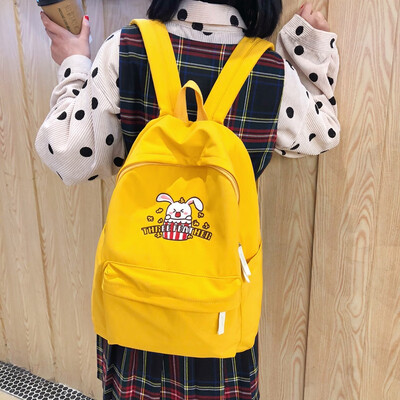 

Gugugan Girls schoolbag Korean version of senior high school students backpack Sen Department of Canvas Ins Shoulder Bag Girl