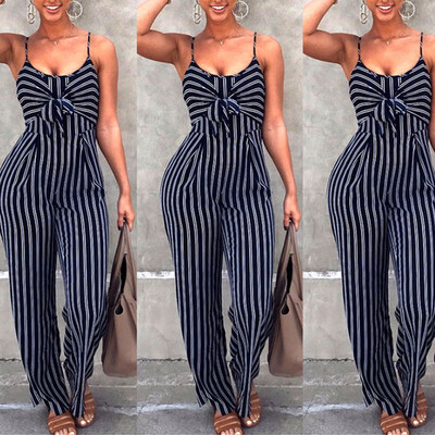 

Sexy Women Navy Stripe Sleeveless Vest Tops Jumpsuit Playsuit Trousers Romper