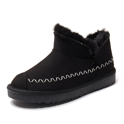 

Snow boots womens short tube 2019 winter new velvet cotton shoes Korean version of Joker short boots thick fur one winter