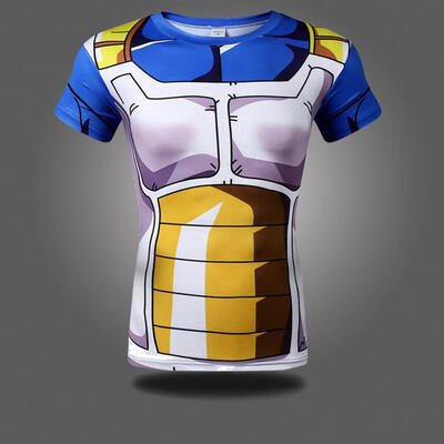 

Dragon Ball Z Series 3D Printing Slim Tight Short Sleeve T-Shirt Mens Tee Tops For Sports