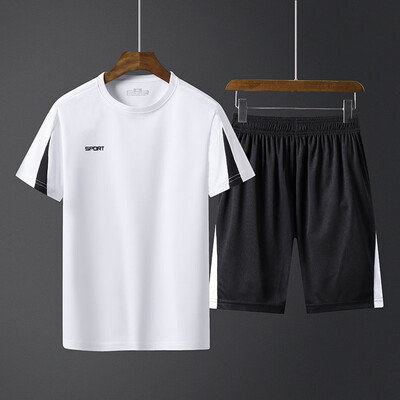 

Toponeto Mens Casual Fitness Fast Drying Elastic Short Sleeve Short Pants Sports Suit