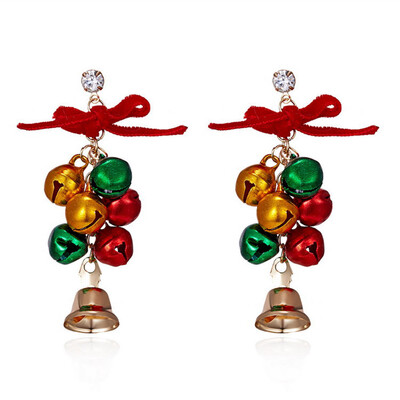 

Women Jingle Bells Christmas Chandelier Alloy Earrings Jewelry Gift